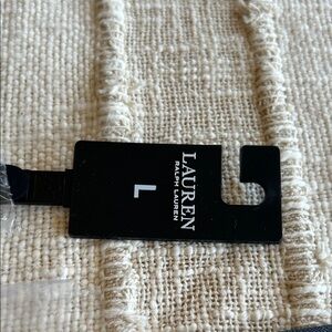 Lauren Ralph Lauren Navy Blue Textured belt with gold tone buckle.  Size Large